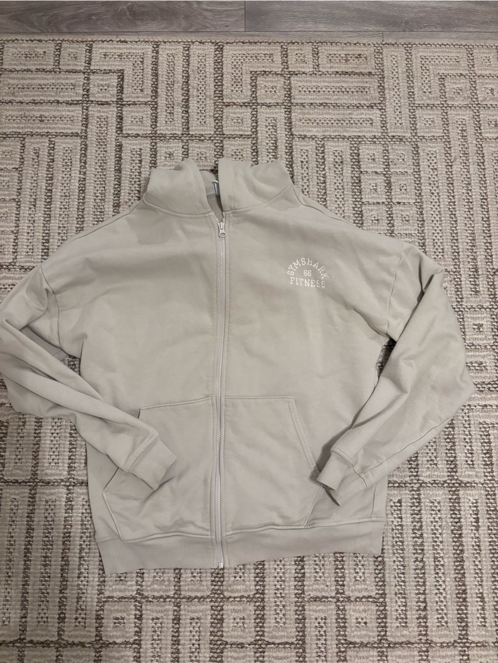 Gymshark Light Beige Zip-Up Hoodie
